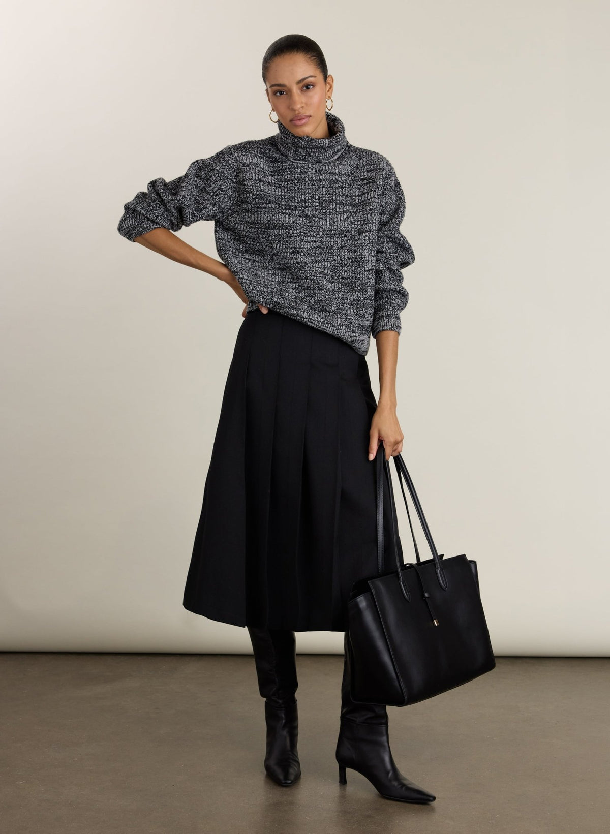 Vicky Pleated Wrap Skirt - Black Baukjen