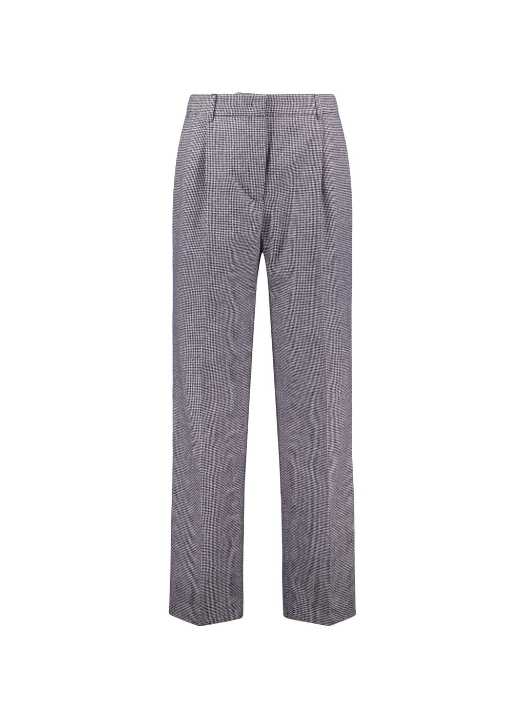 Victoria Recycled Wool Blend Trousers - Black & White Houndstooth Baukjen