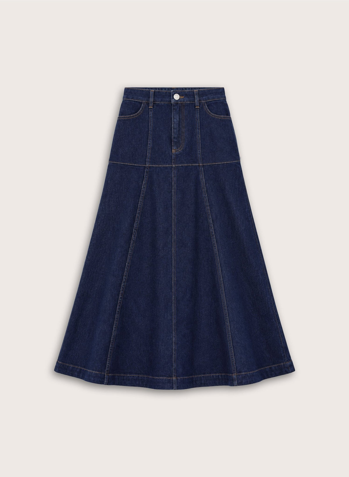 Viola Fit & Flare Denim Skirt - Dark Denim Baukjen