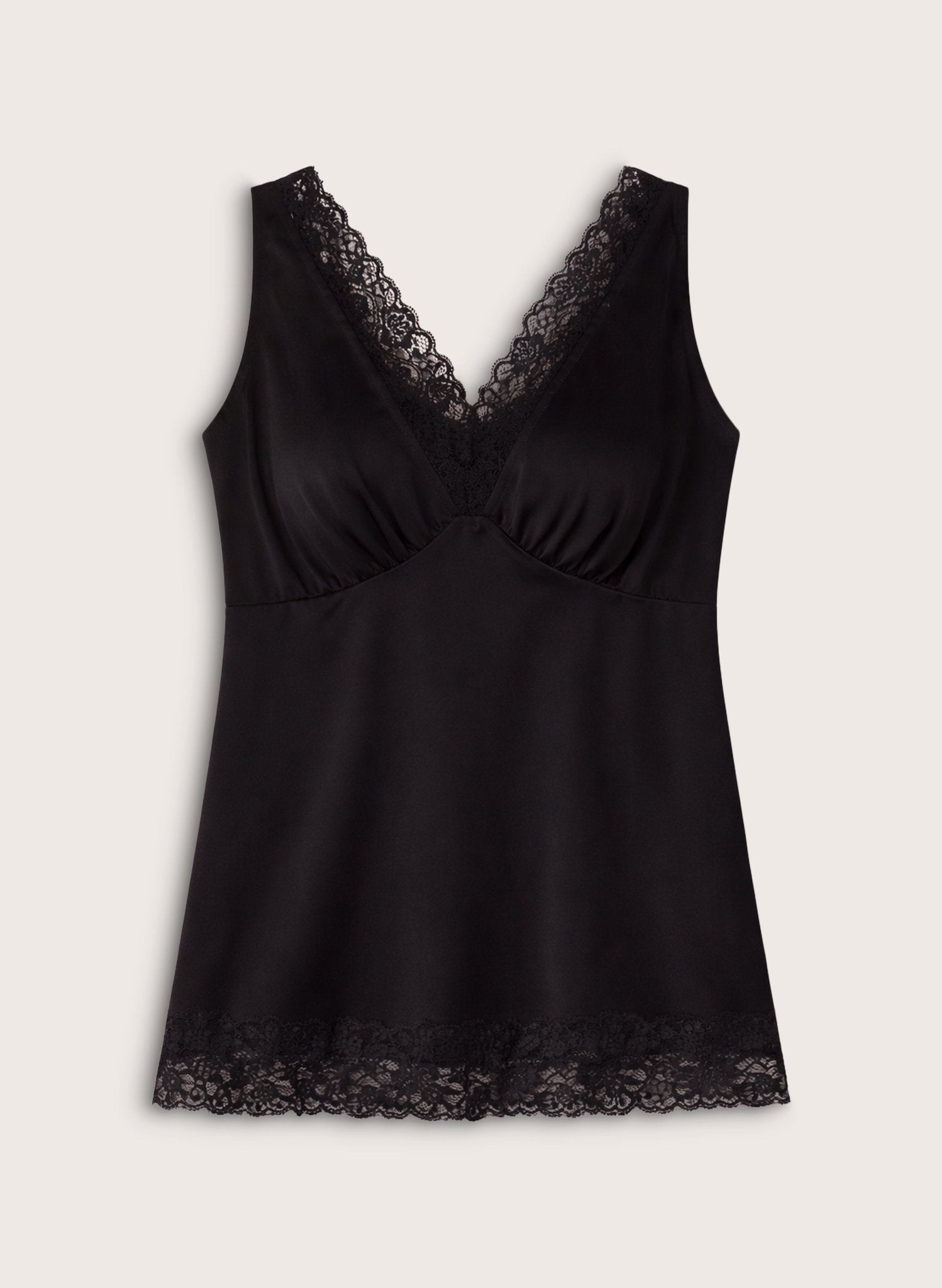 Viola Satin Cami Top - Caviar Black Baukjen