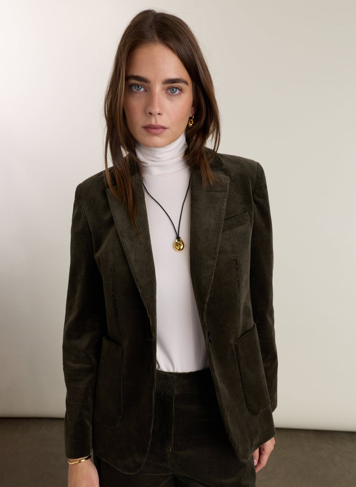 Wanda Corduroy Blazer - Khaki Baukjen