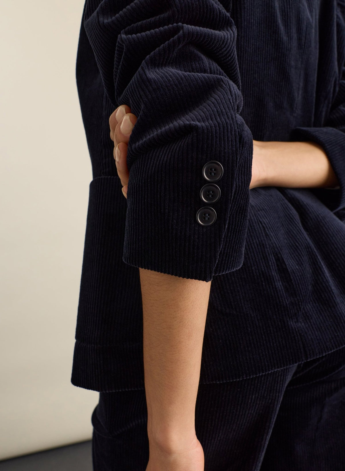 Wanda Organic Cotton Corduroy Blazer - Classic Navy Baukjen