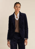 Wanda Organic Cotton Corduroy Blazer - Classic Navy Baukjen