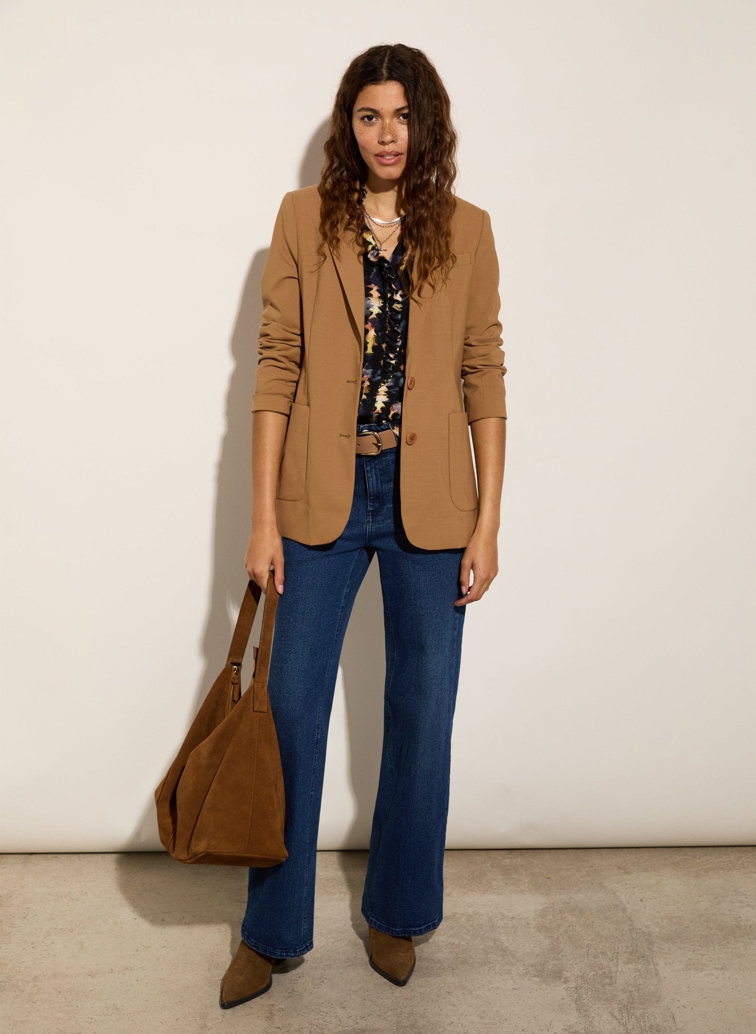 Willow Printed Blouse - Navy Texture Baukjen