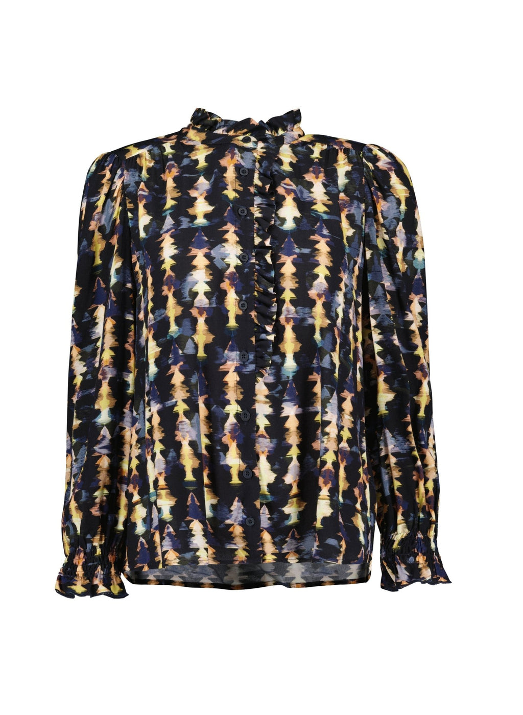 Willow Printed Blouse - Navy Texture Baukjen