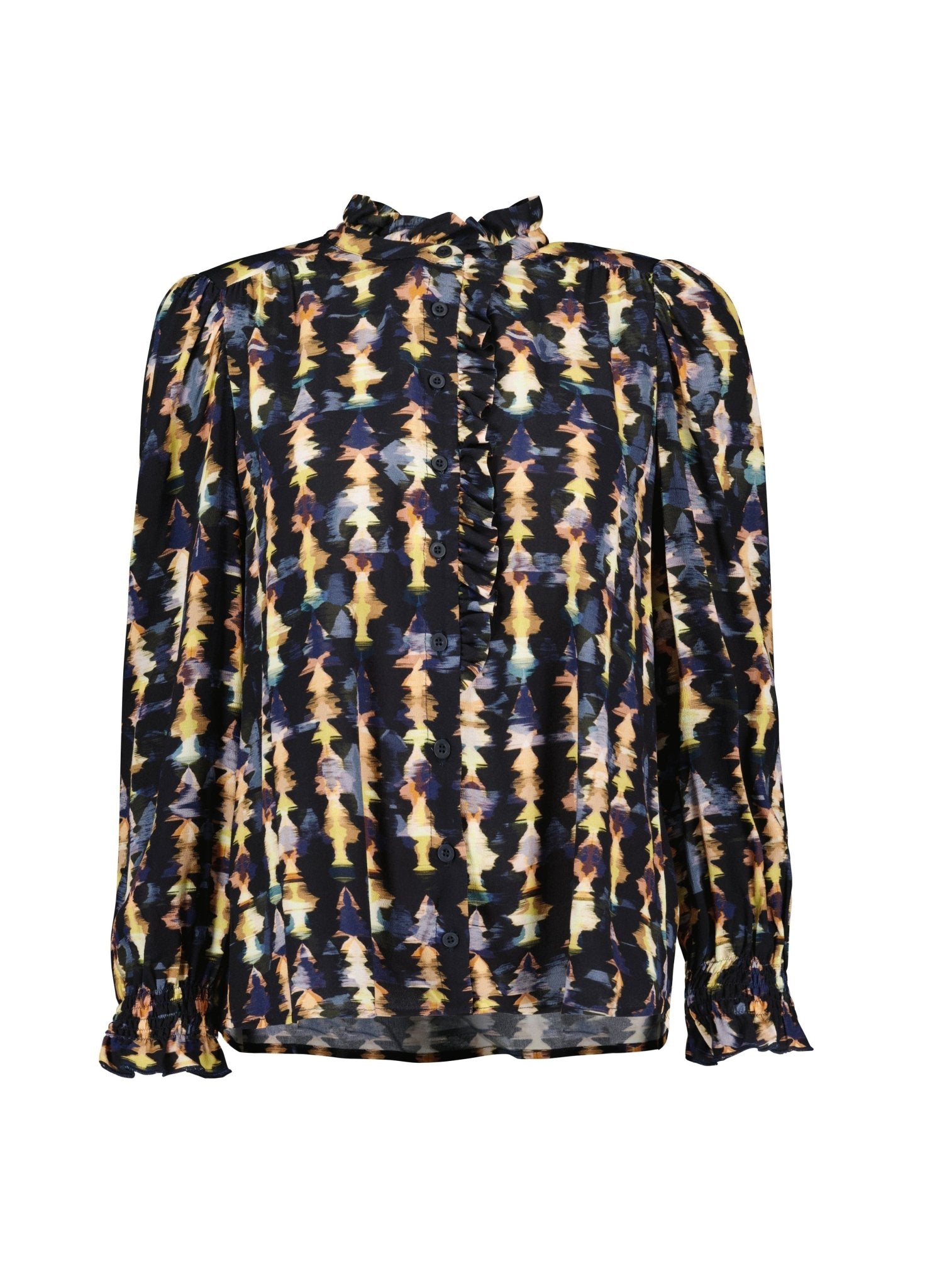 Willow Printed Blouse - Navy Texture Baukjen