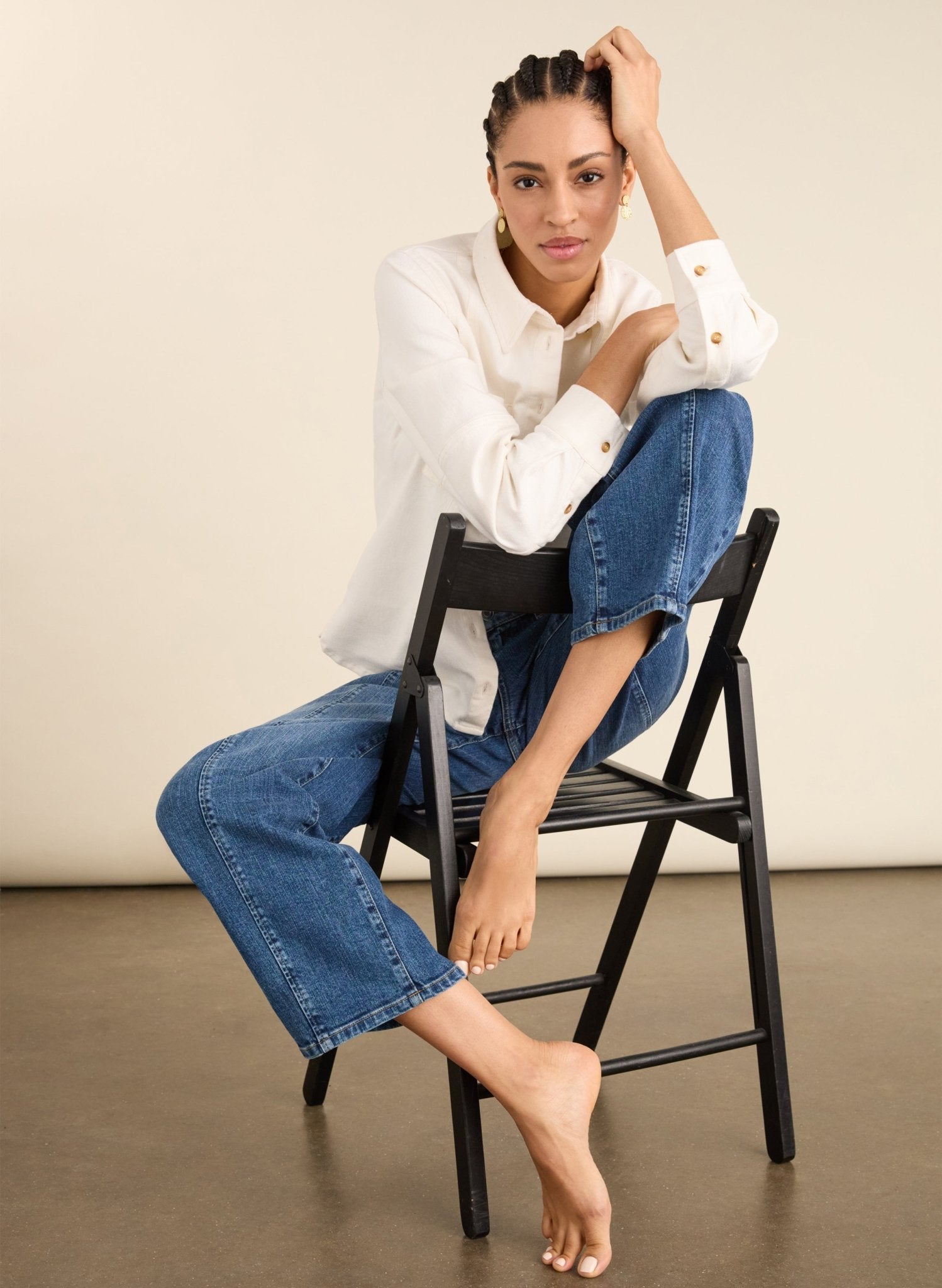 Wyatt Organic Cotton Stretch Denim Barrel Jeans - Washed Indigo Baukjen