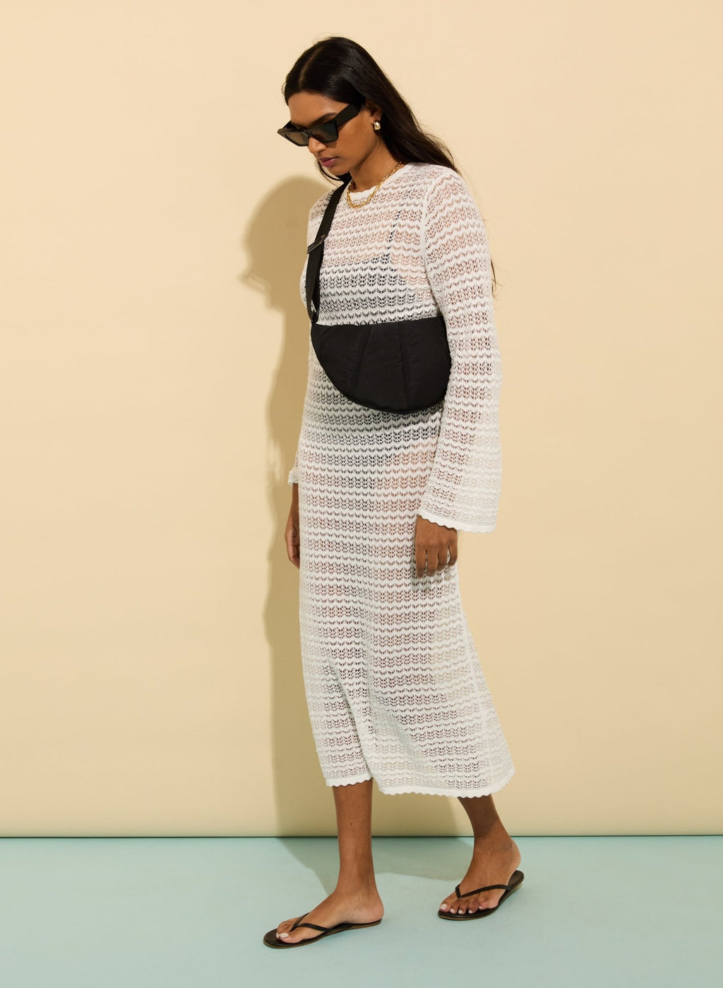 Zarah Crochet Dress with Tencel™ - Soft White Baukjen