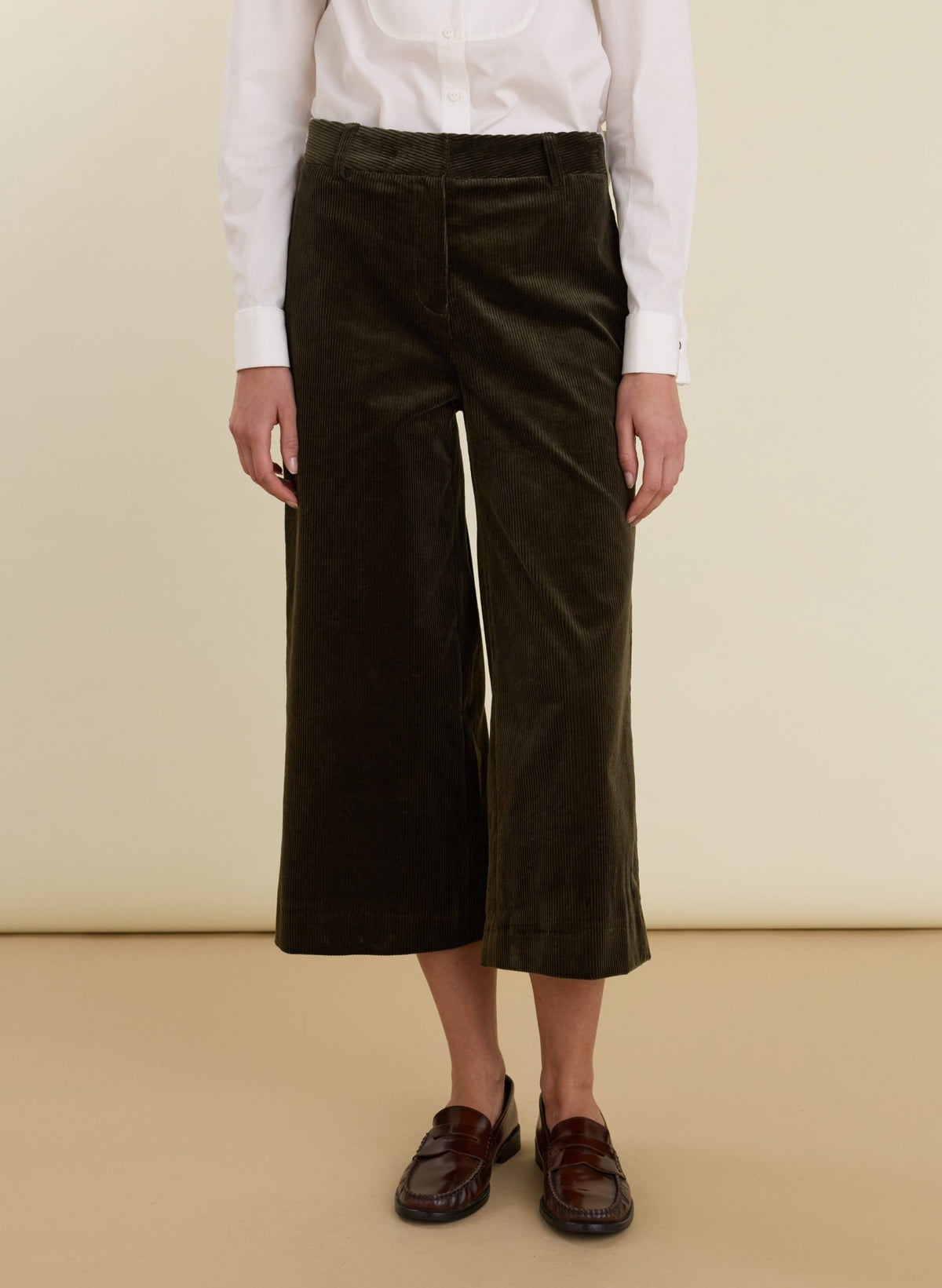 Zee Corduroy Culottes - Khaki Baukjen