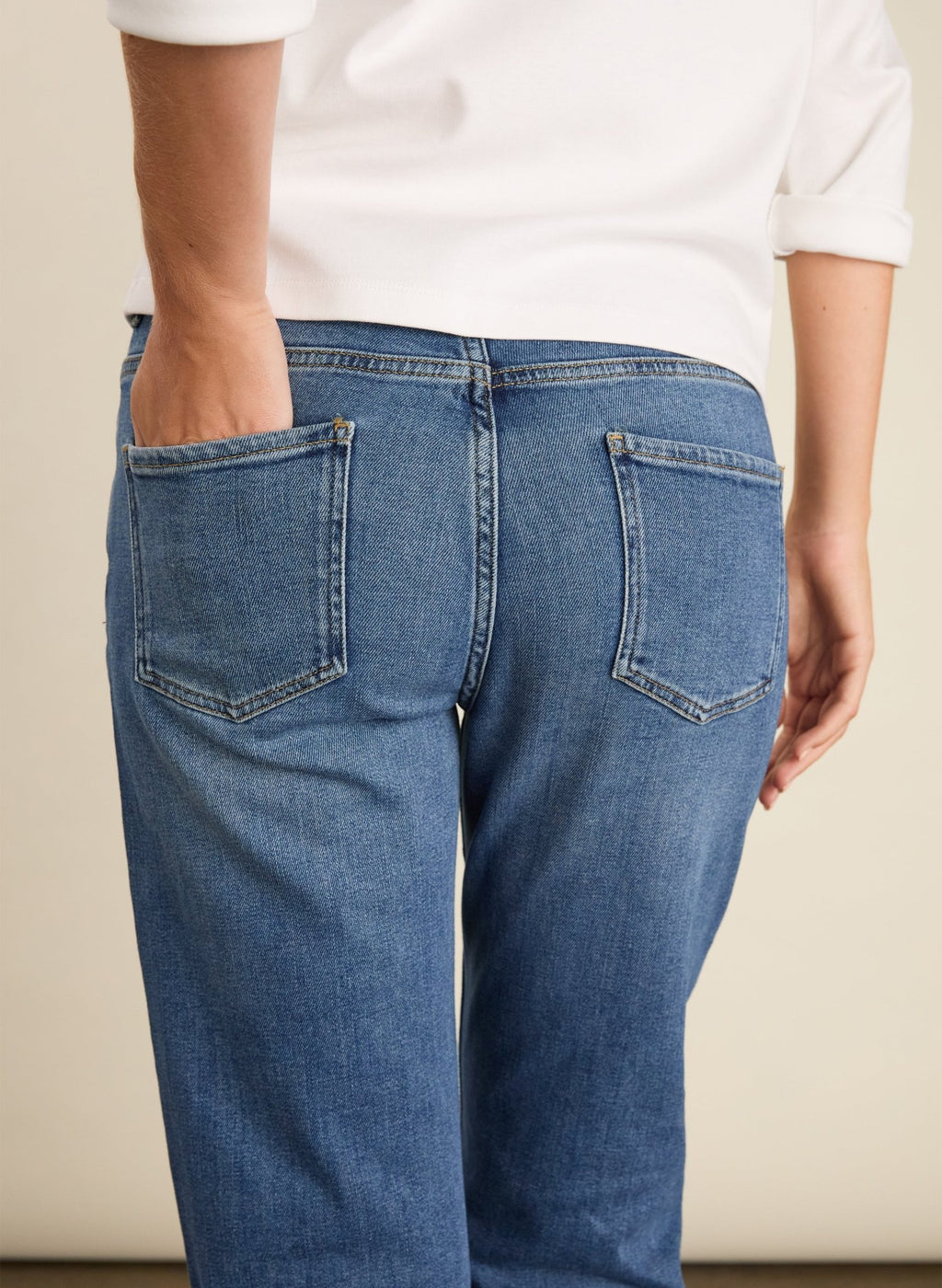 Zenna Organic Cotton Stretch Straight Leg Jeans - Vintage Wash Baukjen