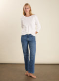 Zenna Organic Cotton Stretch Straight Leg Jeans - Vintage Wash Baukjen