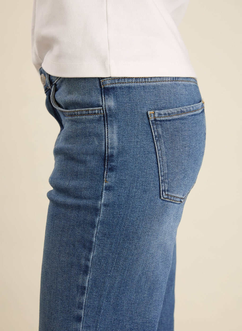 Zenna Organic Cotton Stretch Straight Leg Jeans - Vintage Wash Baukjen