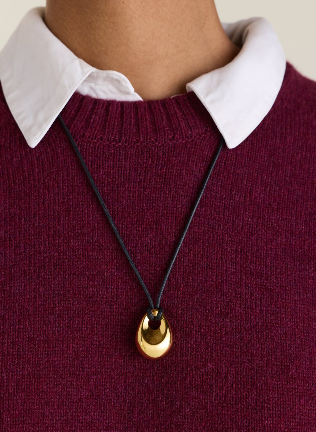 Zucca Wool Blend Crew Neck Jumper - Burgundy Baukjen