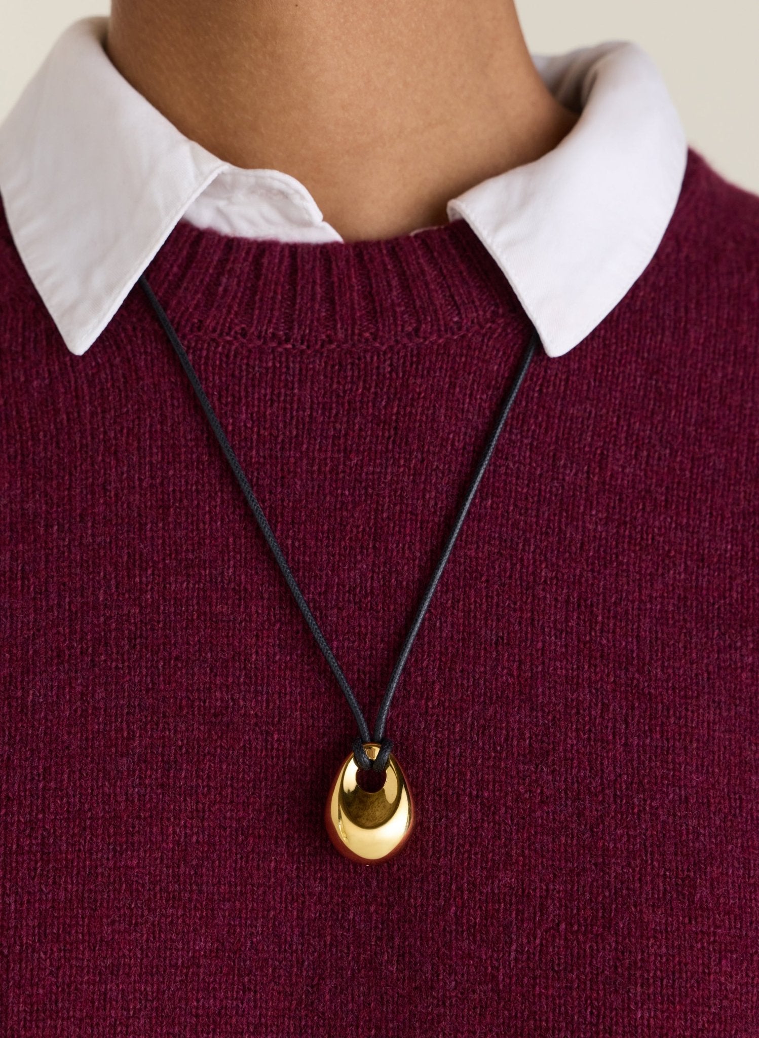 Zucca Wool Blend Crew Neck Jumper - Burgundy Baukjen