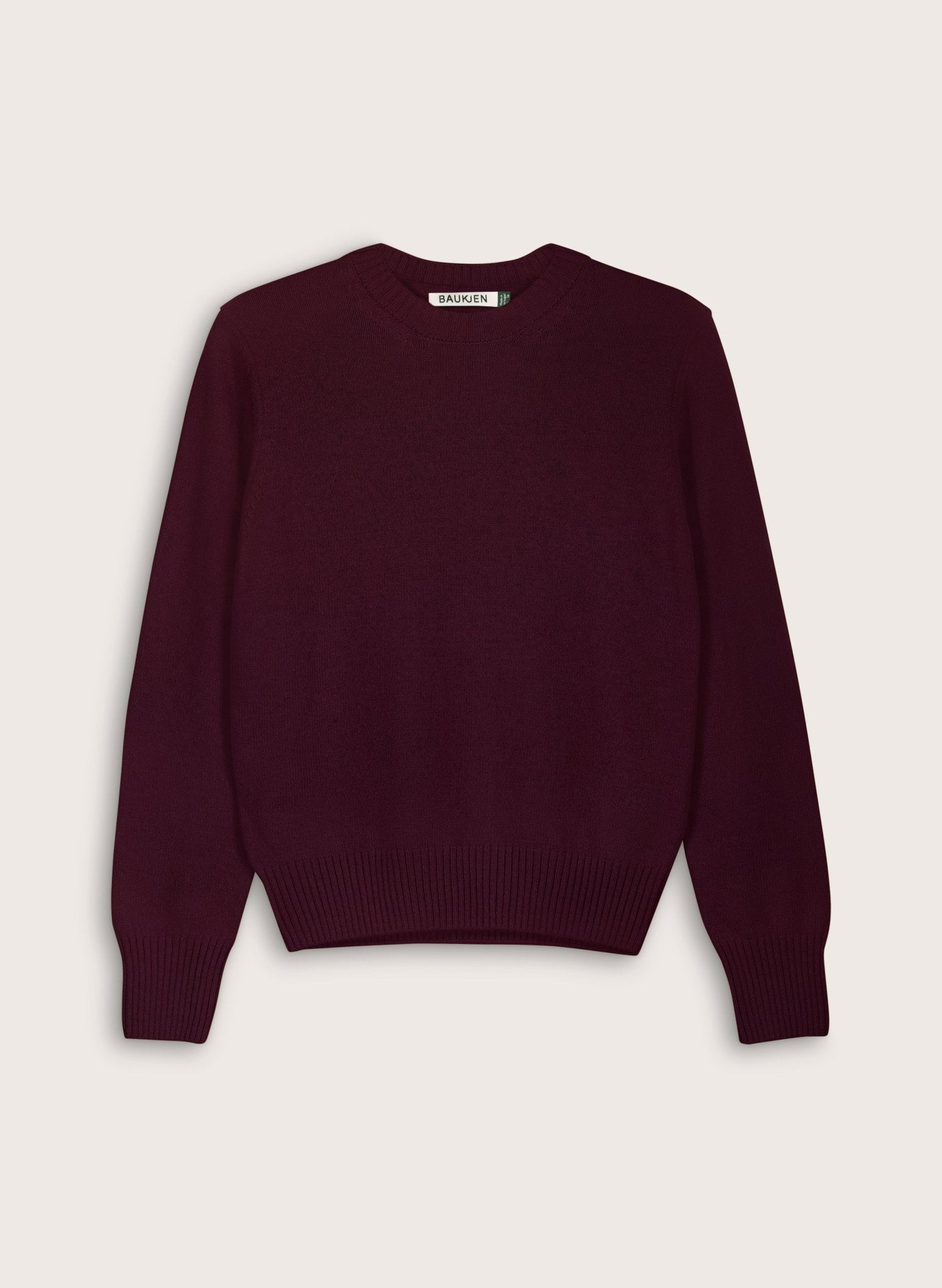 Zucca Wool Blend Crew Neck Jumper - Burgundy Baukjen
