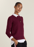 Zucca Wool Blend Crew Neck Jumper - Burgundy Baukjen