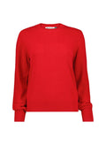 Zucca Wool Blend Crew Neck Jumper - Crimson Red Baukjen