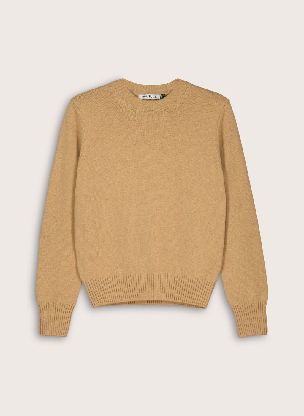 Zucca Wool Blend Crew Neck Jumper - Taupe Baukjen