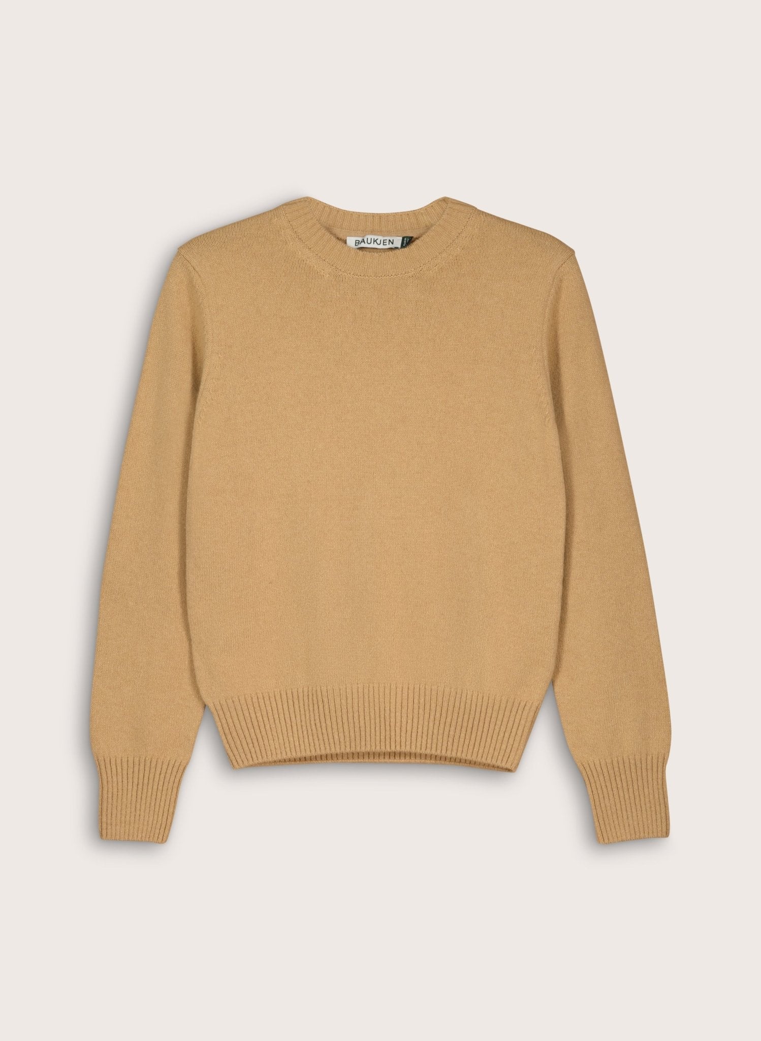 Zucca Wool Blend Crew Neck Jumper - Taupe Baukjen