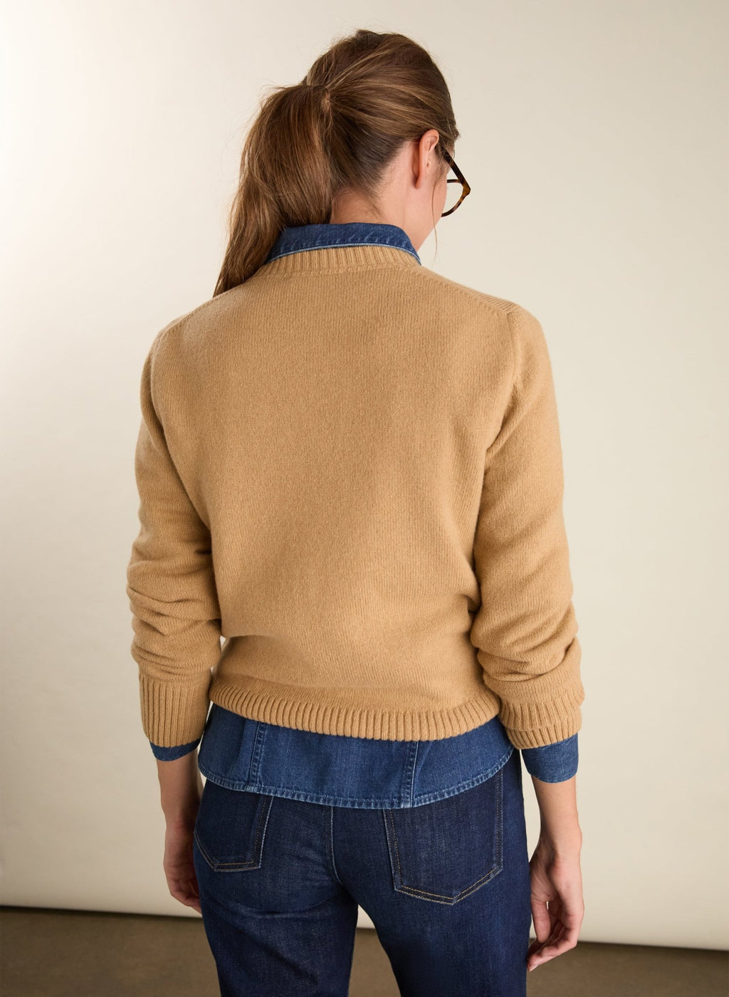 Zucca Wool Blend Crew Neck Jumper - Taupe Baukjen