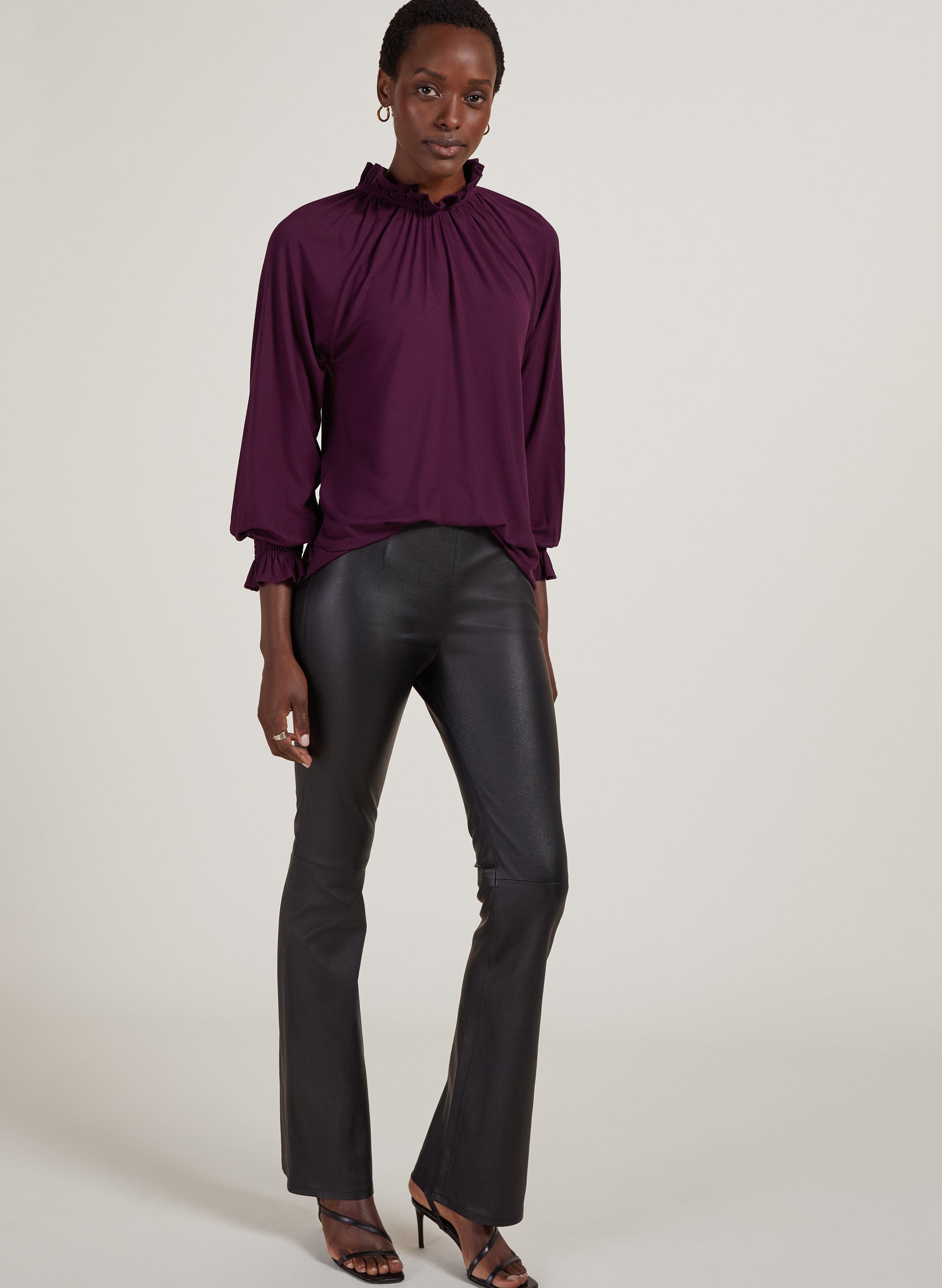 Salma Flare Leather Trousers – Baukjen