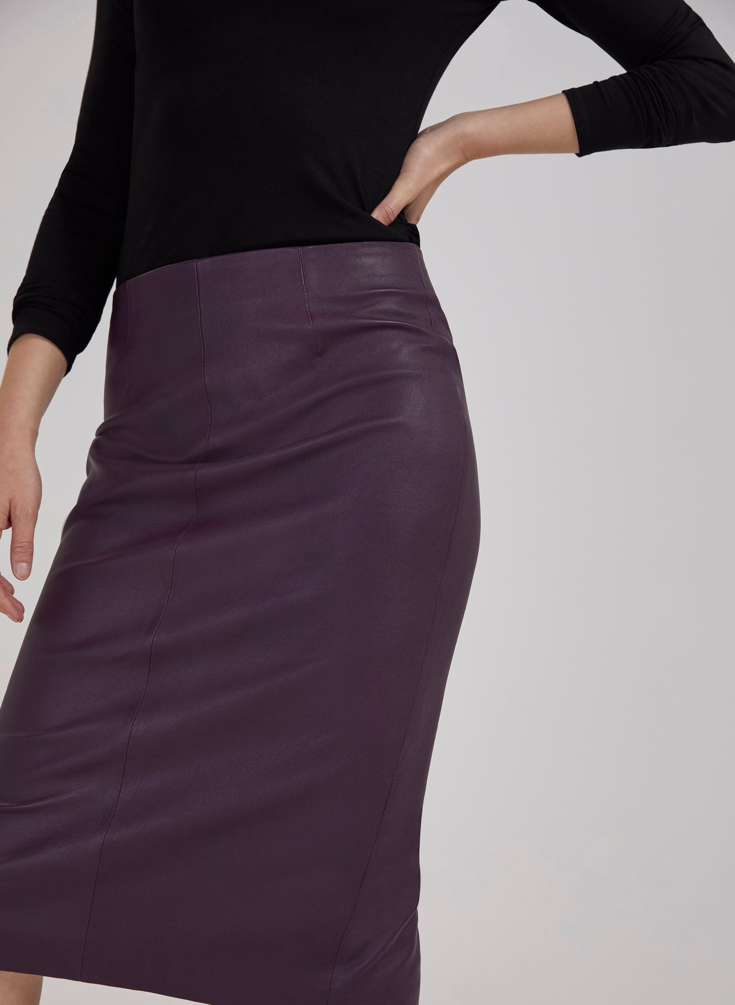 Eilidh Stretch Leather Skirt