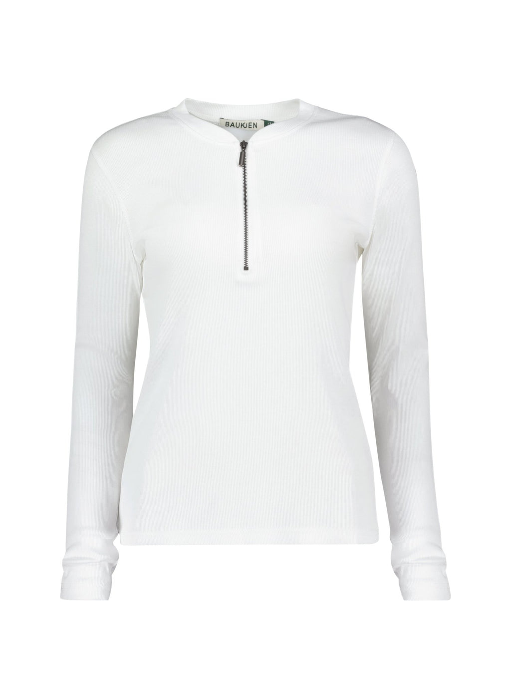 Baukjen Essentials Organic Long Sleeve Zip Top - Pure White Baukjen