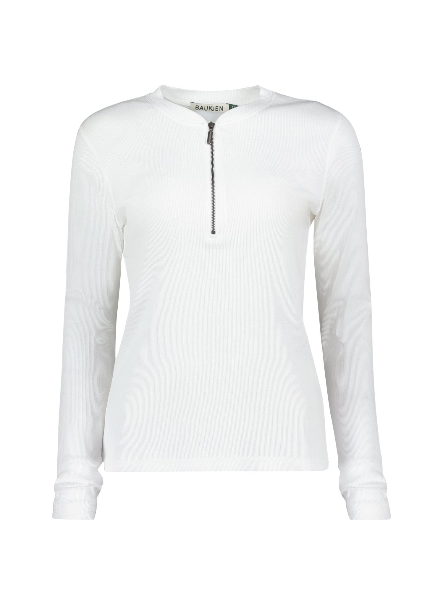 Baukjen Essentials Organic Long Sleeve Zip Top - Pure White Baukjen