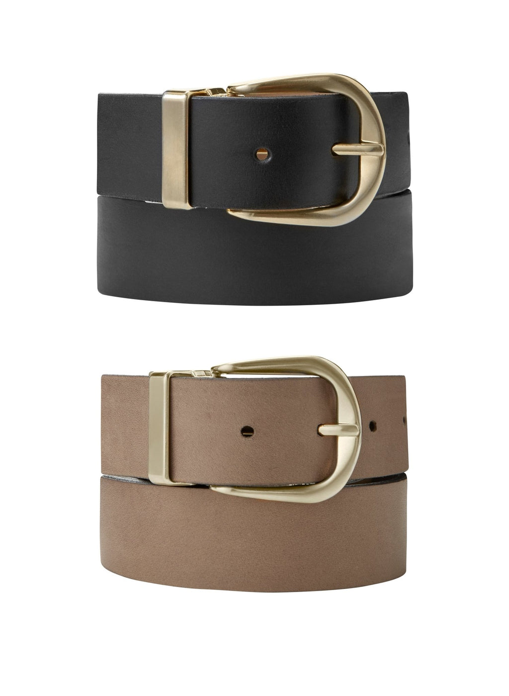 Baukjen Reversible Gold Buckle Belt - Light Tan & Black Baukjen