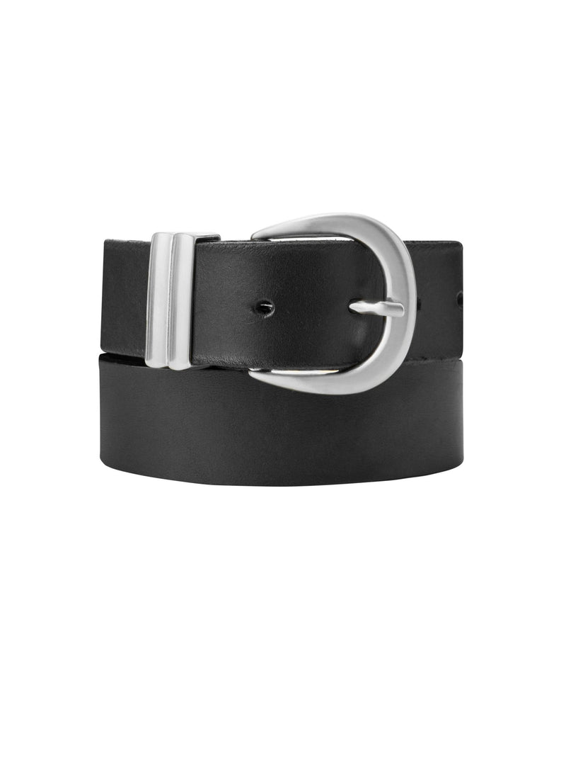 Baukjen Signature Silver Buckle Belt - Caviar Black Baukjen