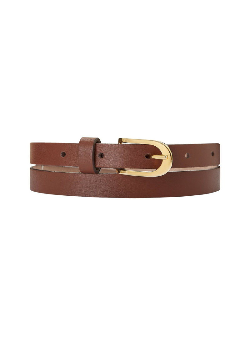Baukjen Slim Belt - Gold - Brown Baukjen