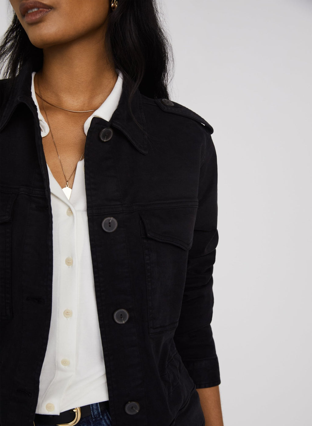 Drake Organic Utility Jacket - Caviar Black Baukjen