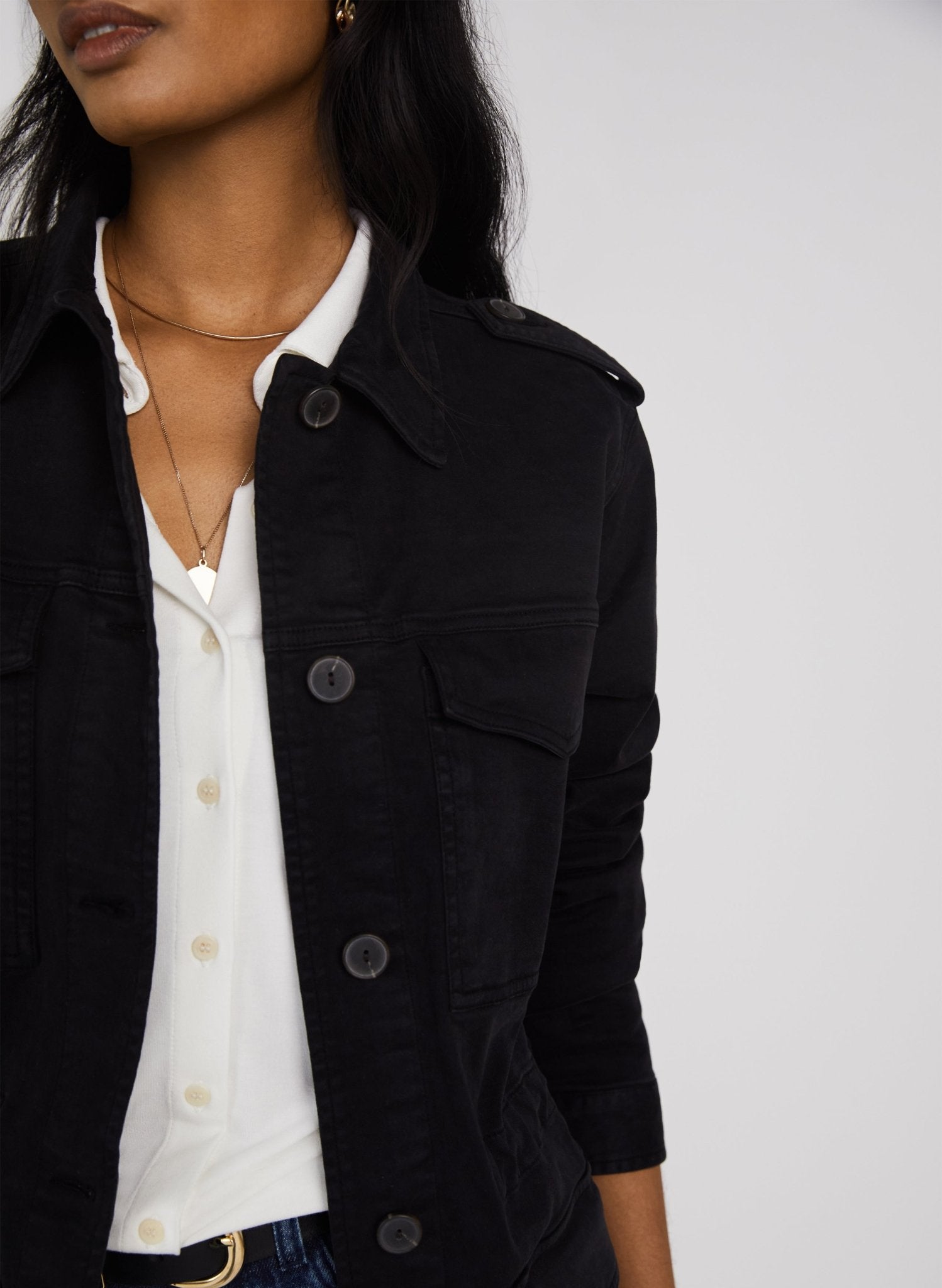 Drake Organic Utility Jacket - Caviar Black Baukjen
