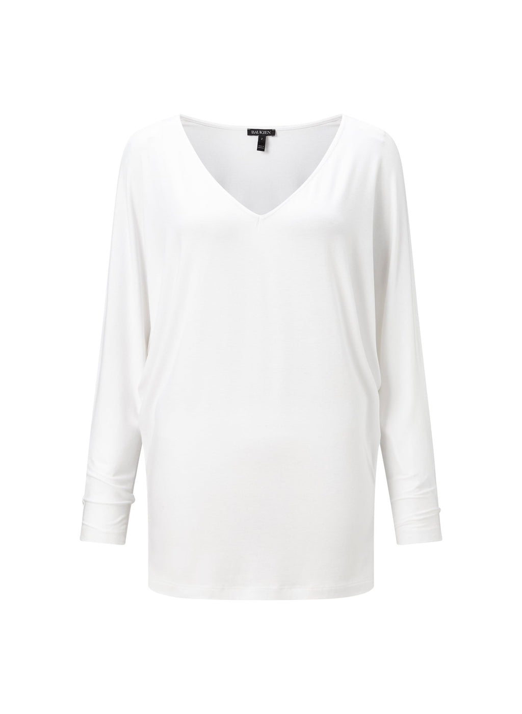 Ella Relaxed V - Neck Top - Pure White Baukjen