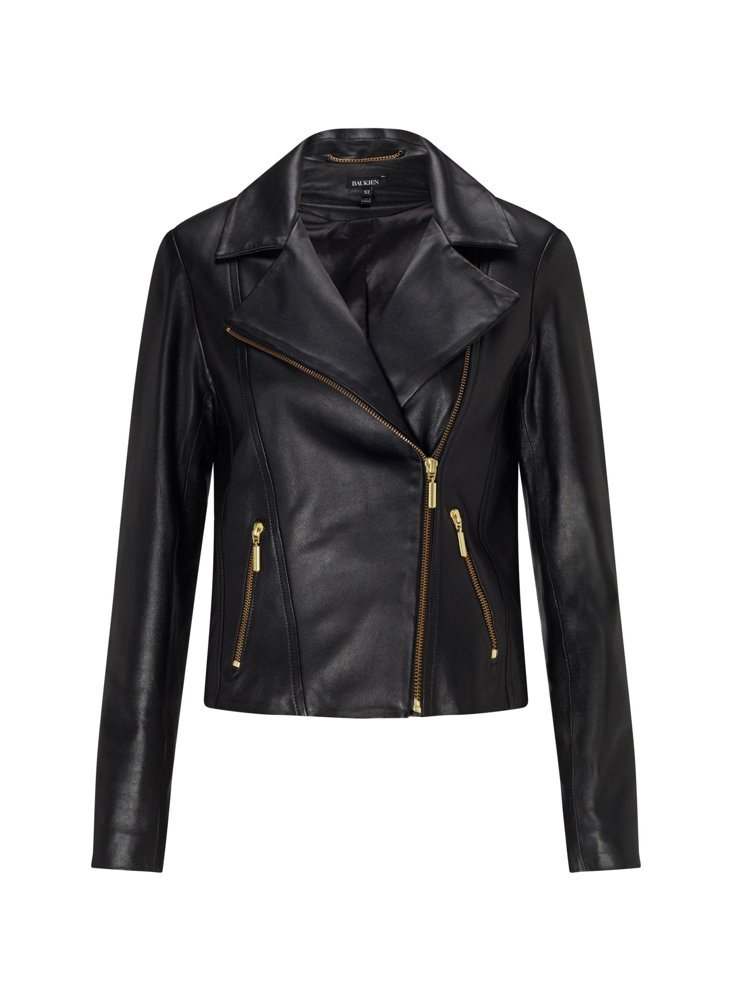 Everyday Leather Biker Jacket - Caviar Black Baukjen