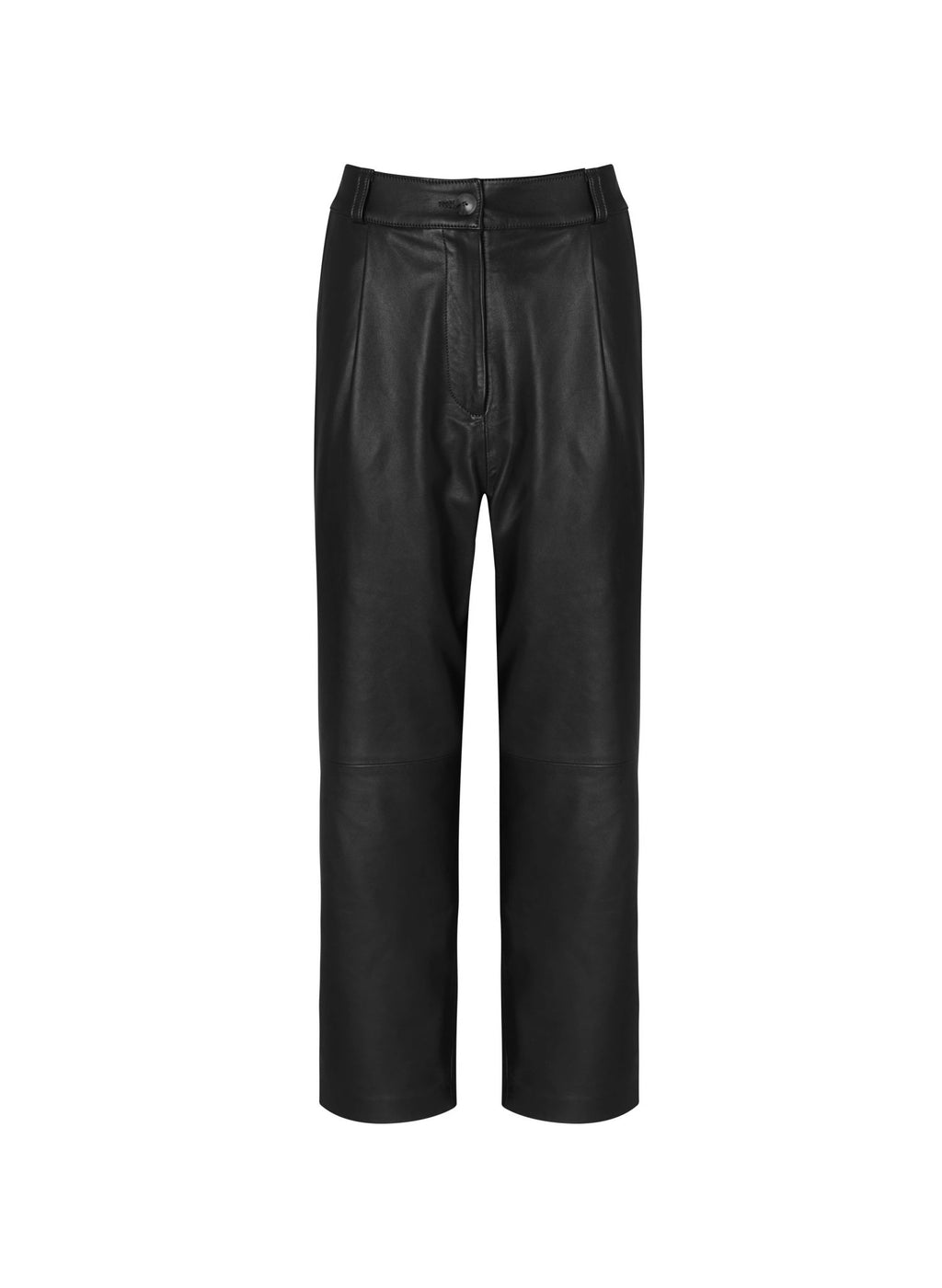 Faiza Leather Trouser  - Caviar Black Baukjen