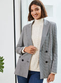Greta Blazer - Black & Grey Mini Check Baukjen