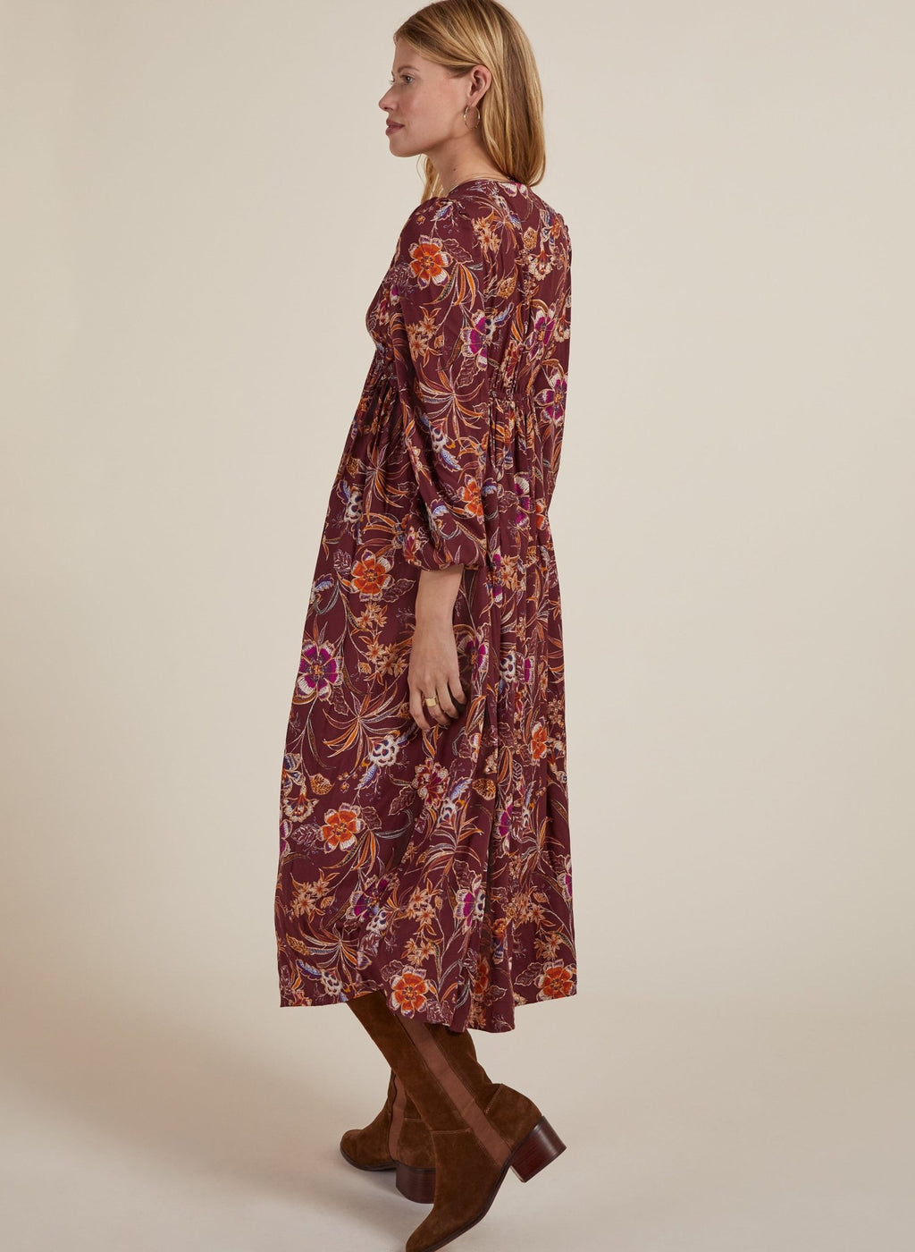 Gwyneth Dress with Lenzing™ Ecovero™ - Garnet Woodland Baukjen