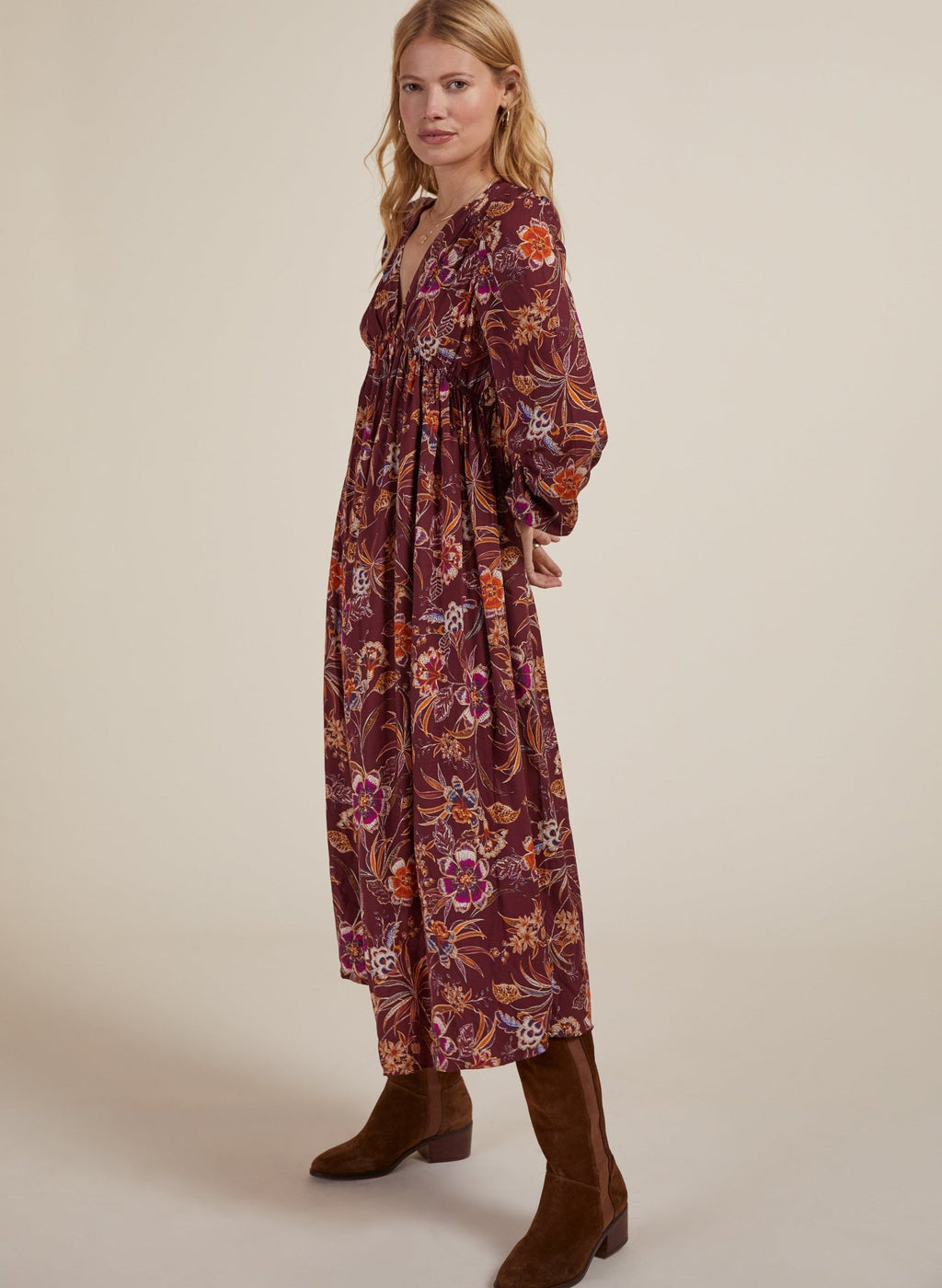 Gwyneth Dress with Lenzing™ Ecovero™ - Garnet Woodland Baukjen