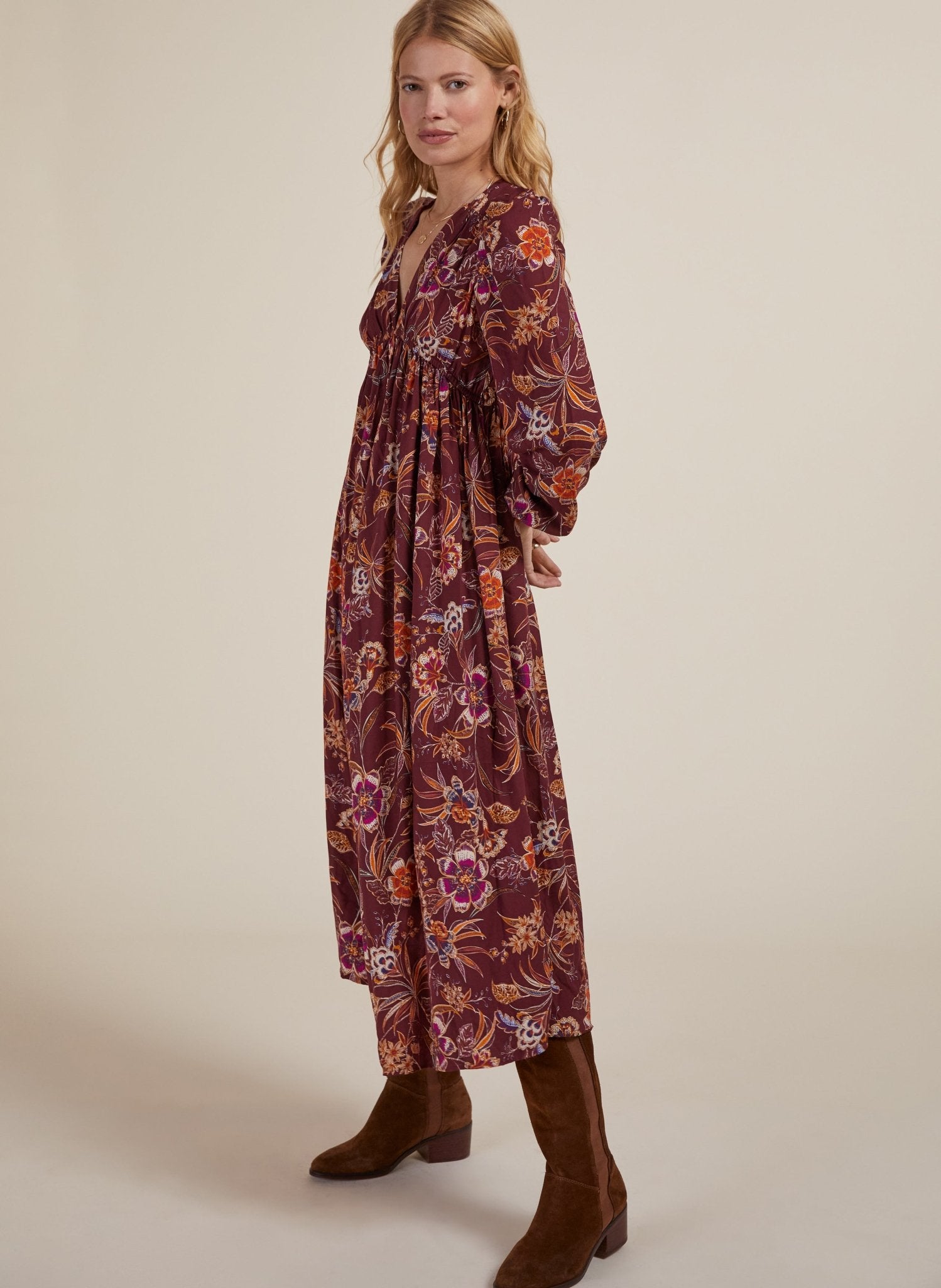 Gwyneth Dress with Lenzing™ Ecovero™ - Garnet Woodland Baukjen