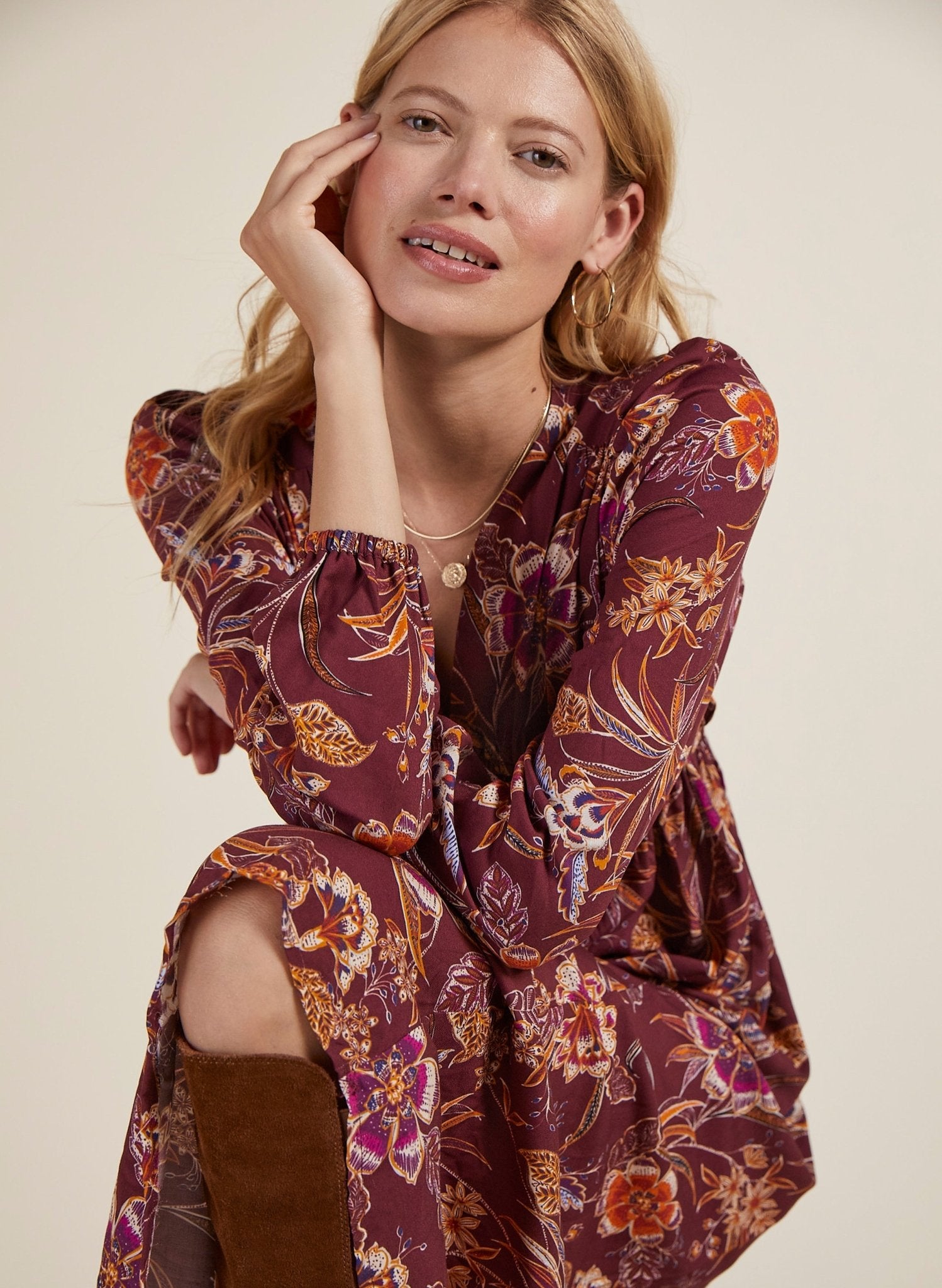 Gwyneth Dress with Lenzing™ Ecovero™ - Garnet Woodland Baukjen