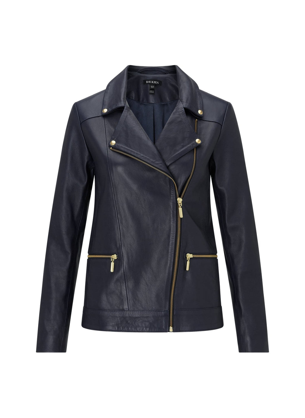 Kara Leather Jacket - Classic Navy Baukjen