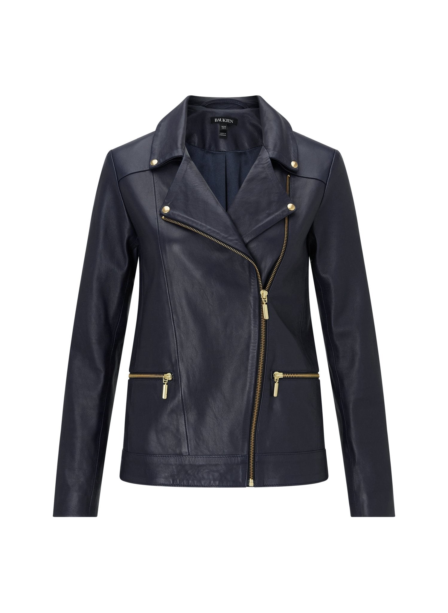 Kara Leather Jacket - Classic Navy Baukjen