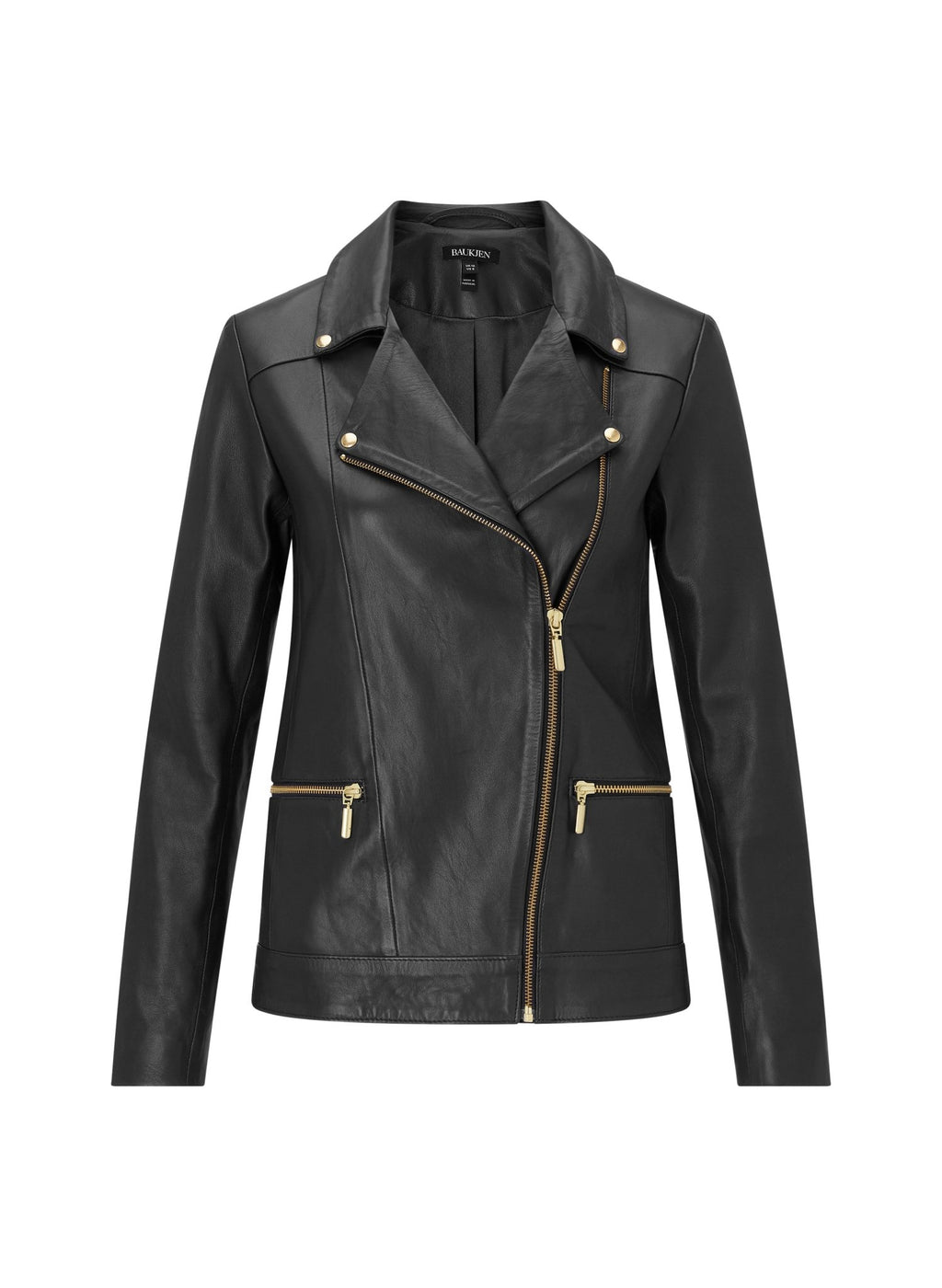 Kara Leather Jacket to Rent - Caviar Black Baukjen