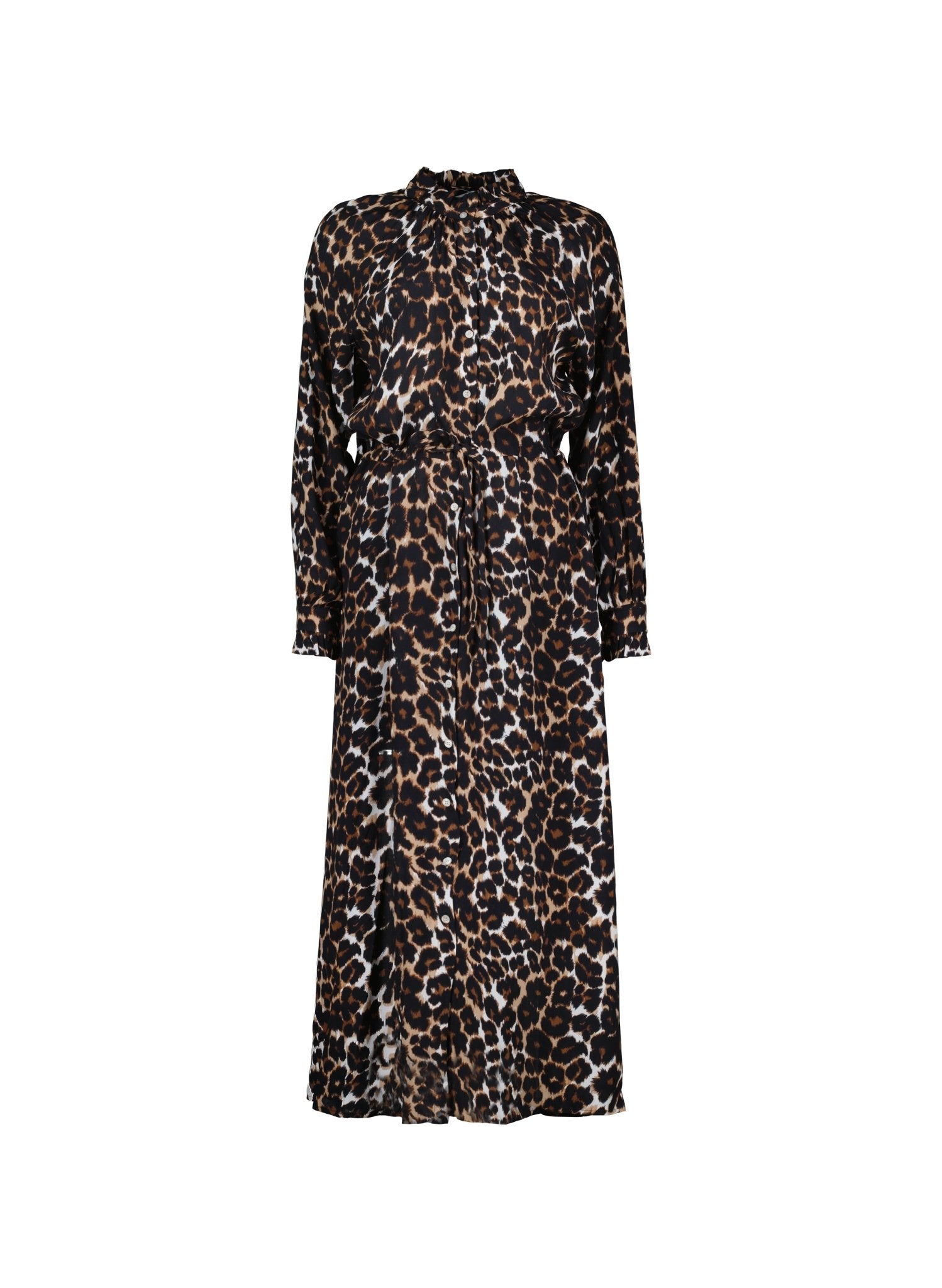 Luna Midi Dress - Brown Leopard Baukjen