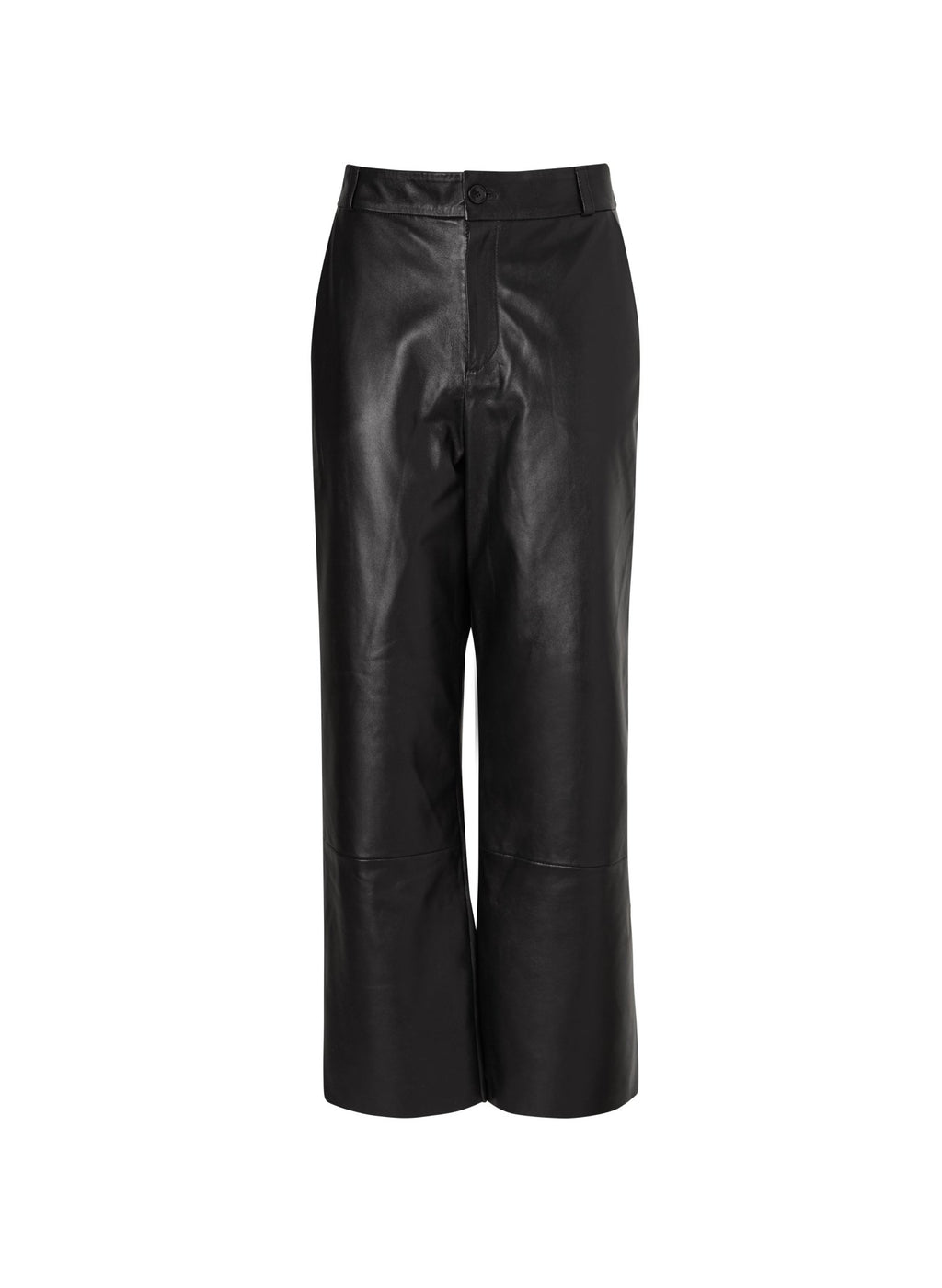 Sacha Leather Trousers - Caviar Black Baukjen