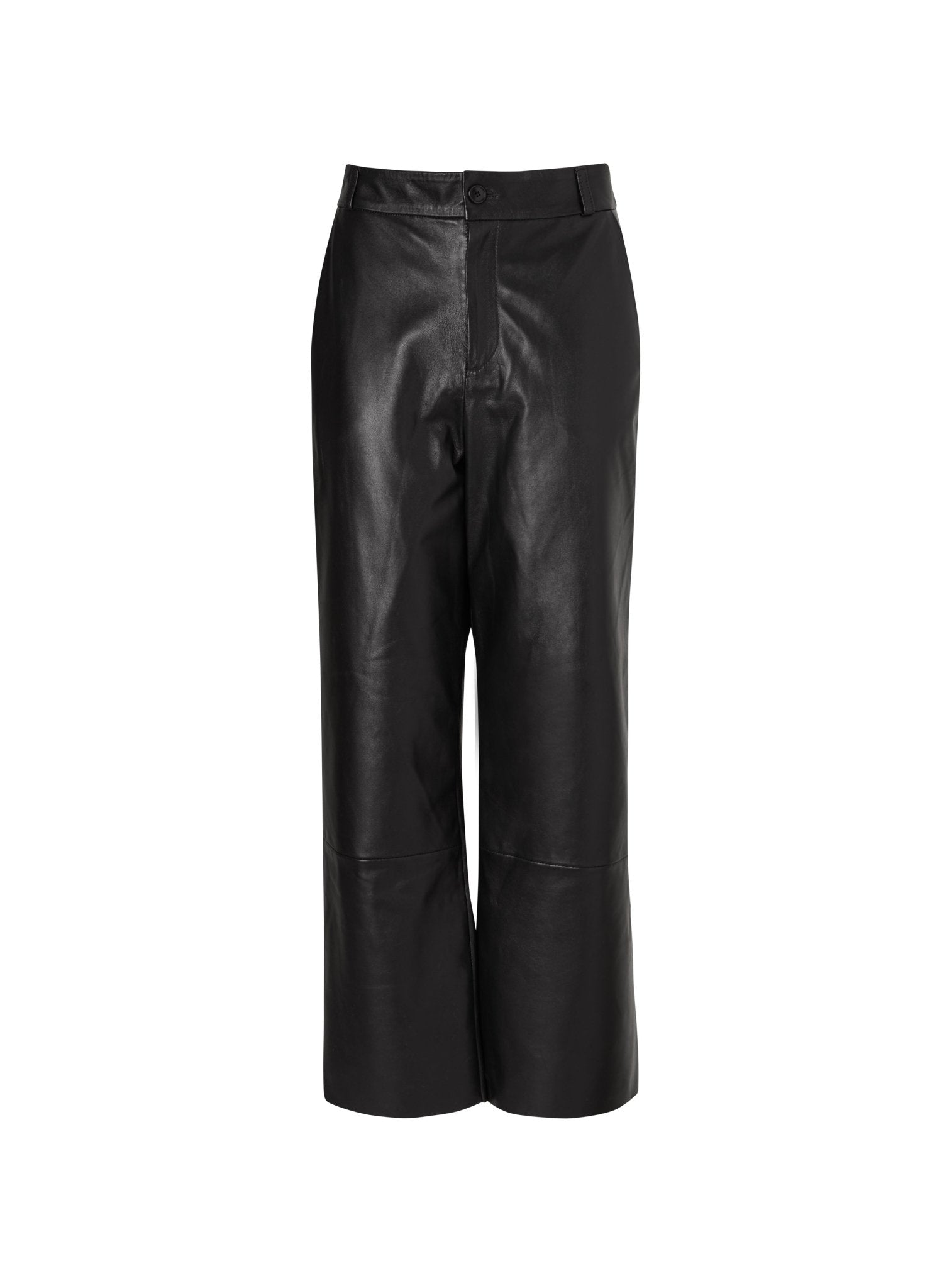 Sacha Leather Trousers - Caviar Black Baukjen