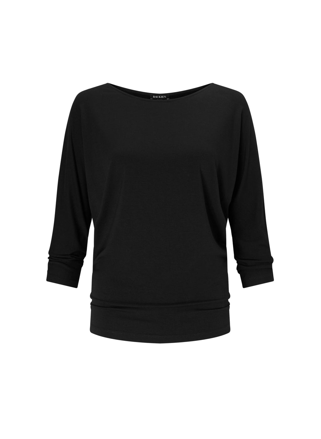 Spenser Relaxed Boat Neck Top - Caviar Black Baukjen
