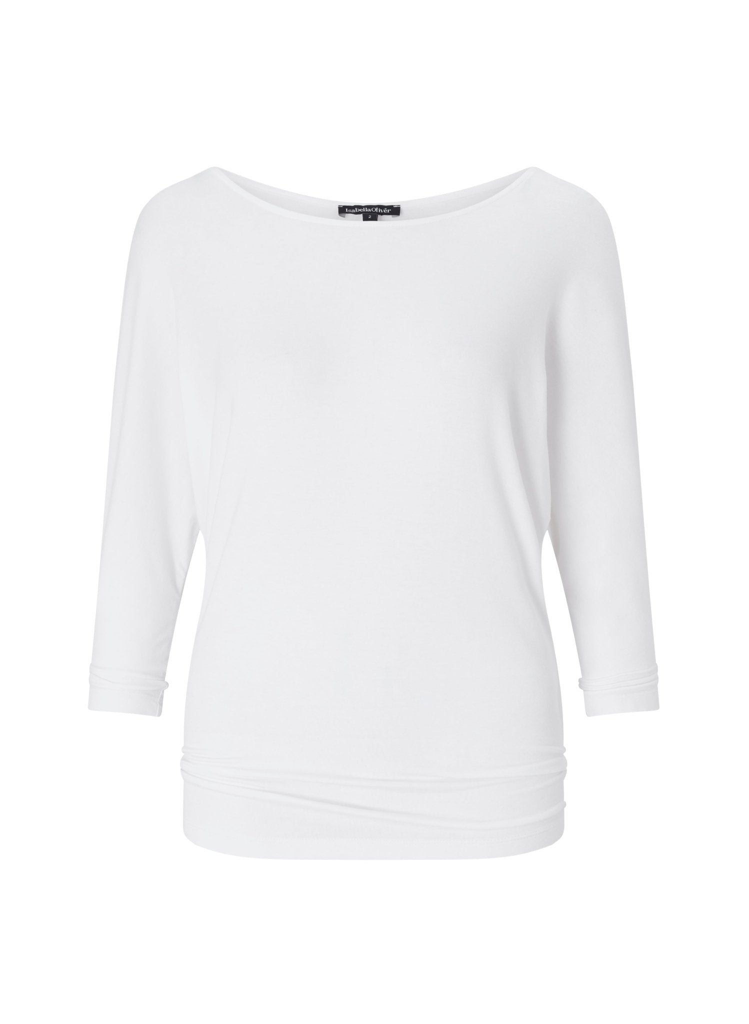 Spenser Relaxed Boat Neck Top - Pure White Baukjen