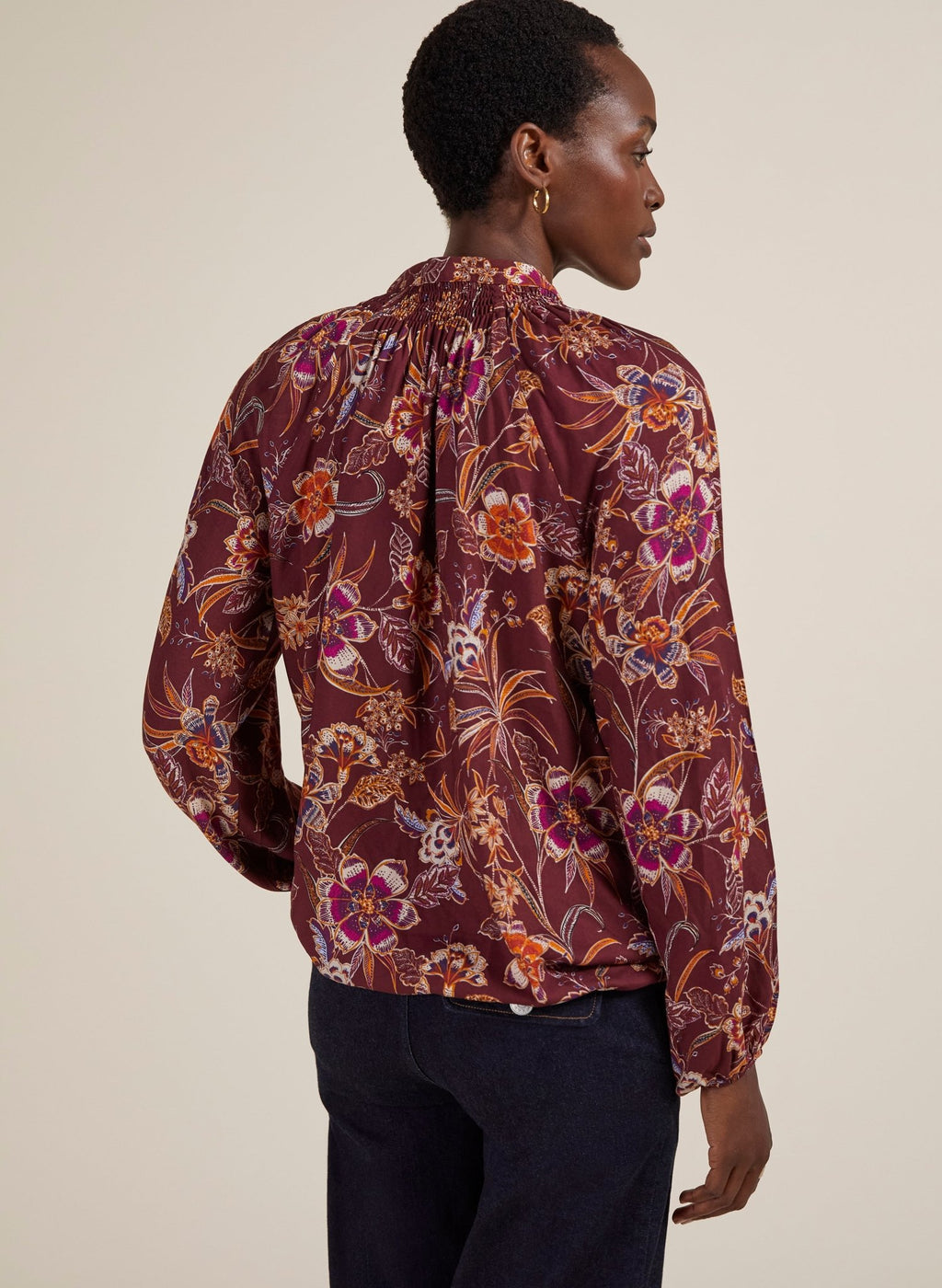 Suzanne Blouse with LENZING™ ECOVERO™ - Garnet Woodland Baukjen